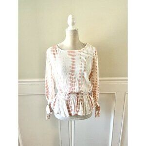 Lily Star NWT Pink & White Tie Dye Blouse S